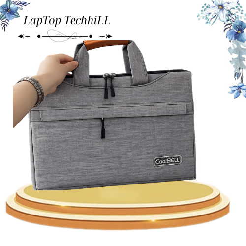 Túi Xách Bảo Vệ Laptop CoolBell Màu ghi Nhiều Ngăn Tiện Lợi